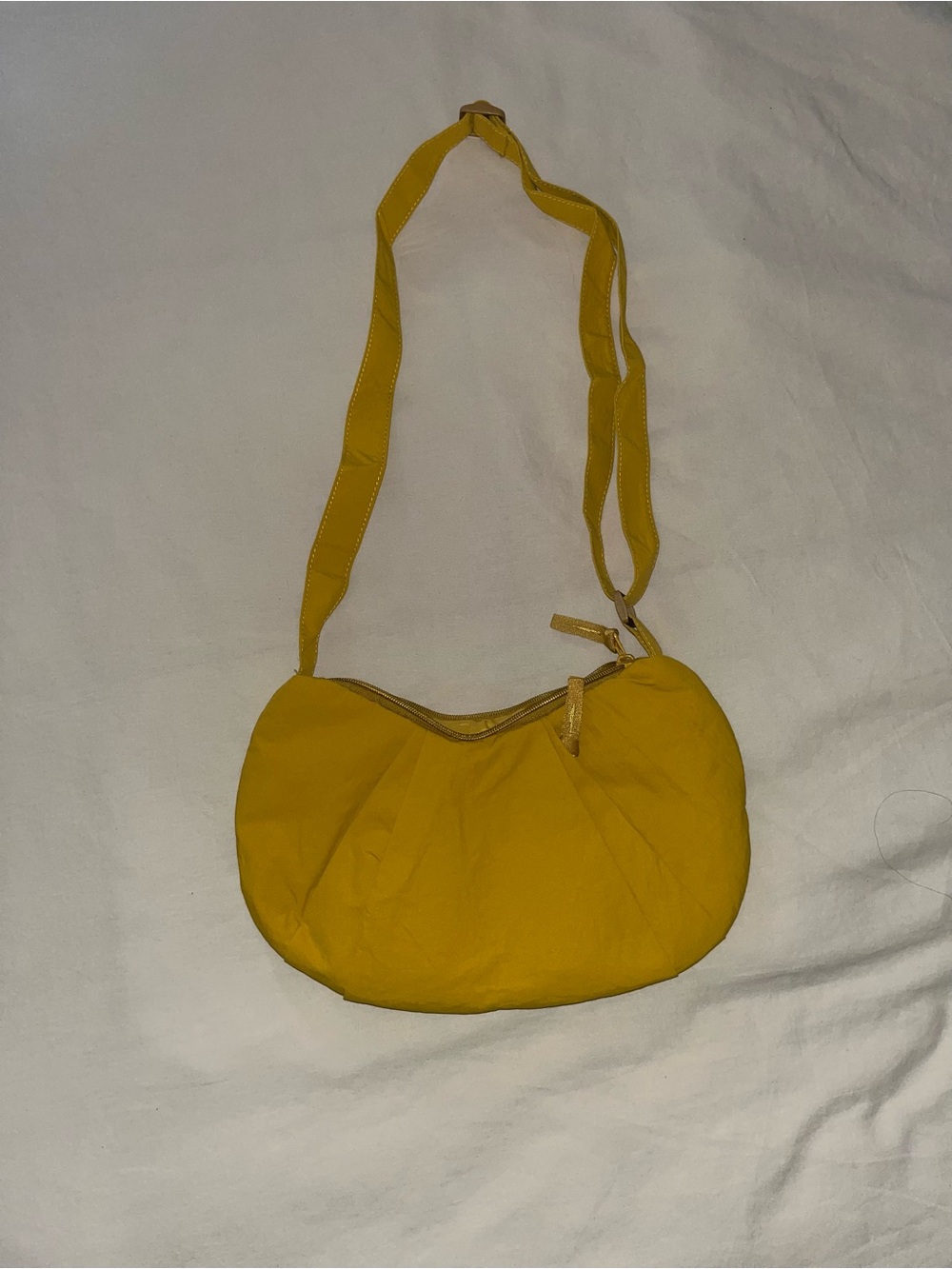 NWT Bright Mustard Yellow Shoulder Dumpling Bag with Adjustable Strap